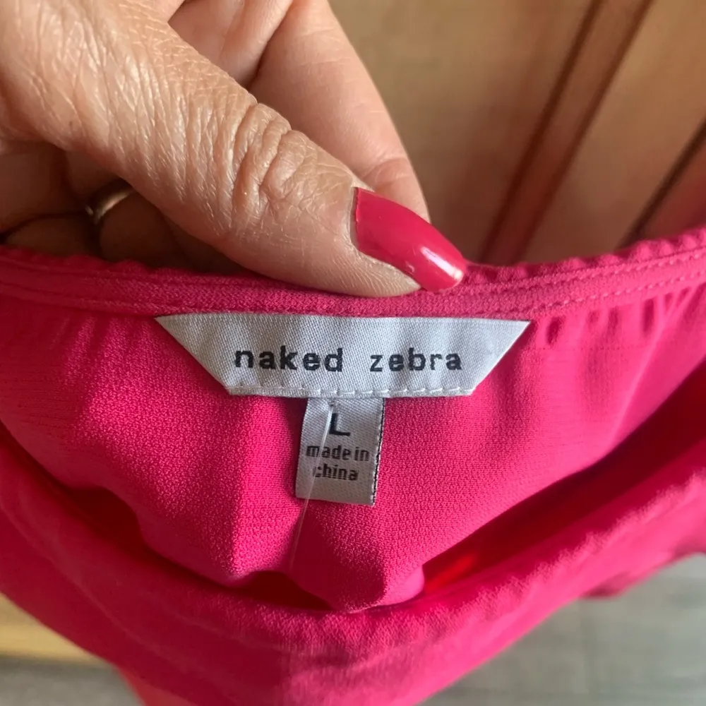 NWT Naked Zebra Pink Off The Shoulder As You Go Boutique Top - Image 4