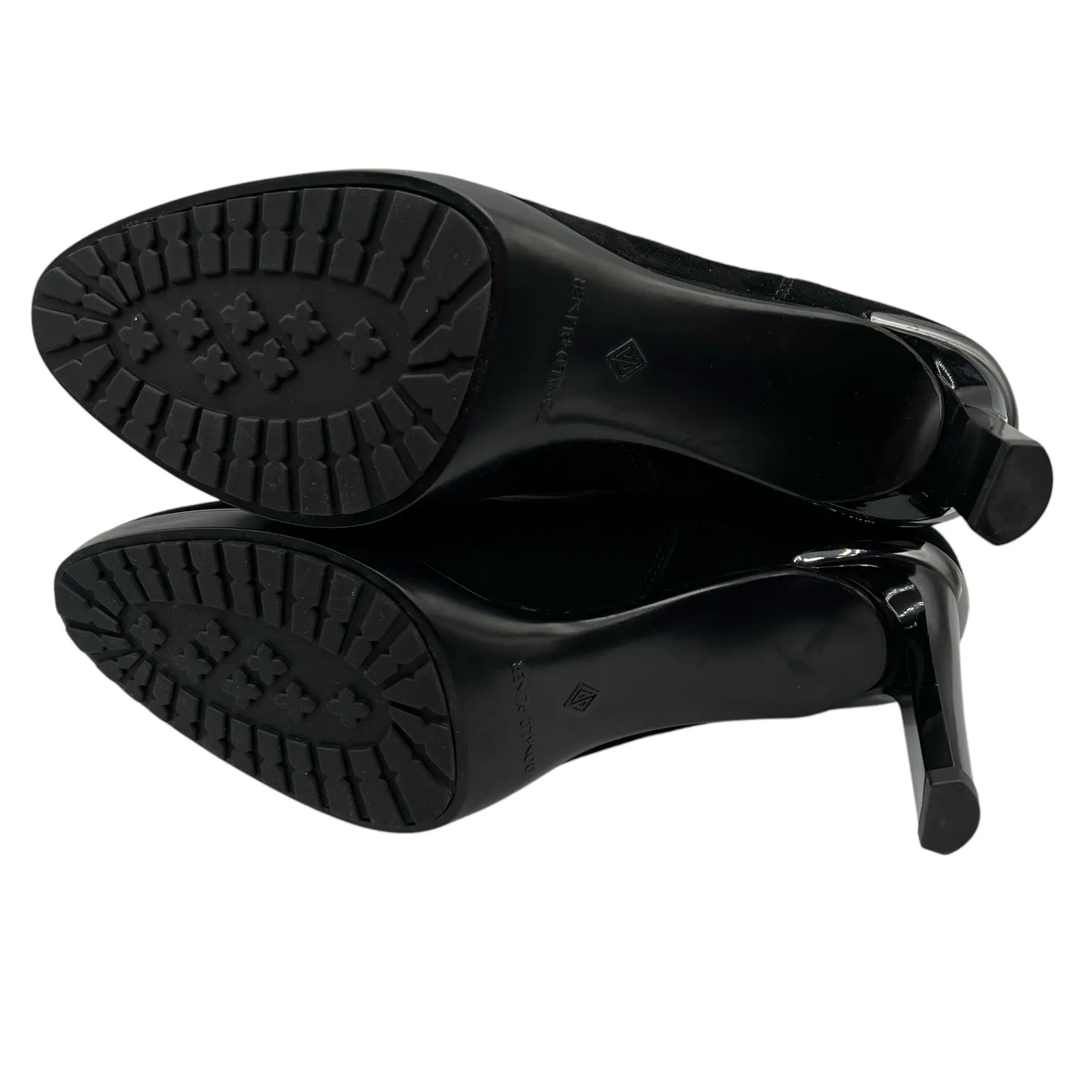 Donald Pliner Size 9 Italia Suede Boots Bootie Black 3" Stiletto Heel Zip Ankle - Image 10