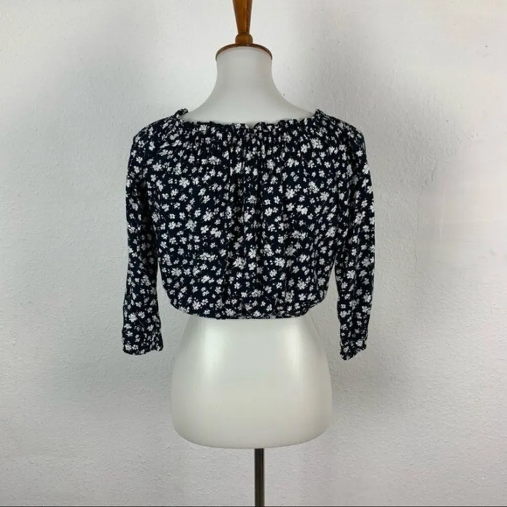 Brandy Melville 3/4 Sleeve Crop Top Off Shoulder‎ Y2K Trendy Soft Girl Aesthetic - Image 4