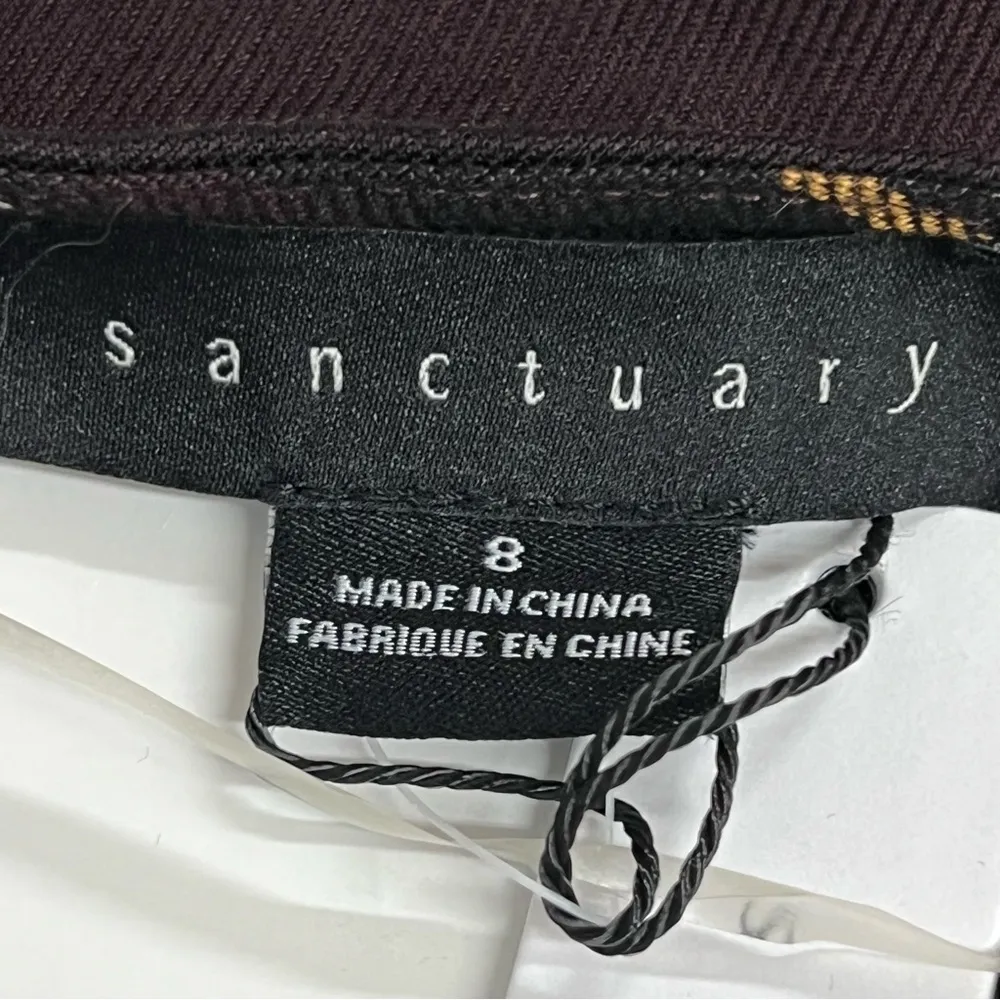 NWT Sanctuary Brown White Plaid Long Sleeve Shirt mini Dress Size 8 faux wrap - Image 2