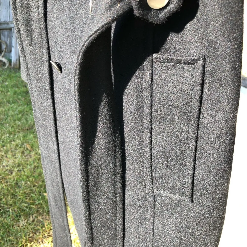 New York & Company Black Wool Blend Double Breasted Pea Coat 10 - Image 3