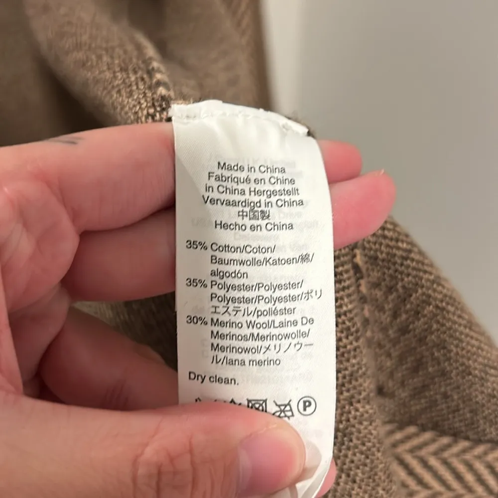 J Crew Sweater Cardigan Jacket Brown 30% Merino Wool Size XXS - Image 4