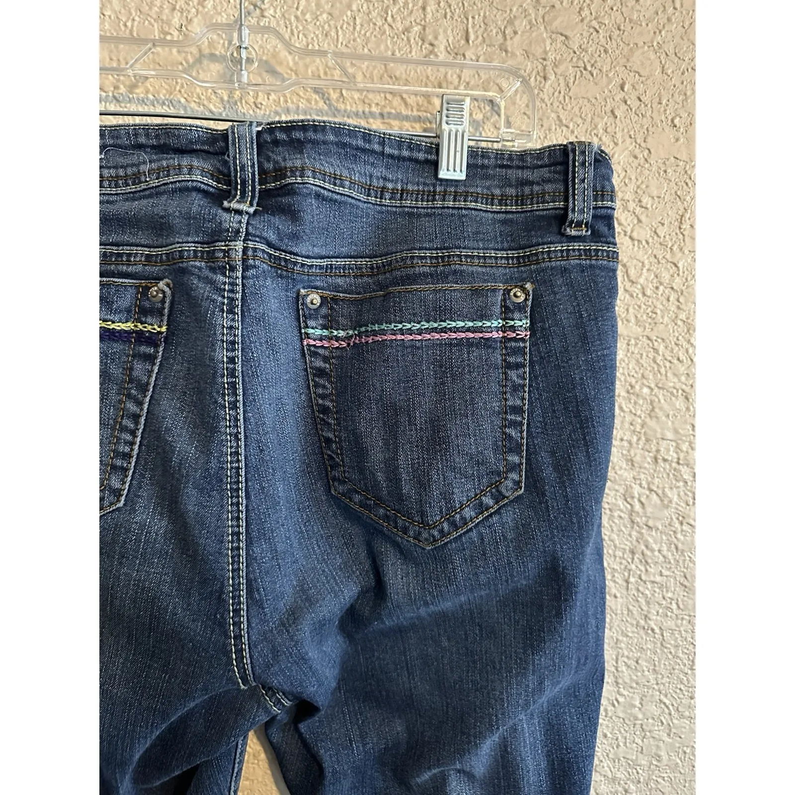 South‎ Pole Sz 7 Stretch Cuff Peace Love Heart New Pink Yellow Embroidered Y2K - Image 8