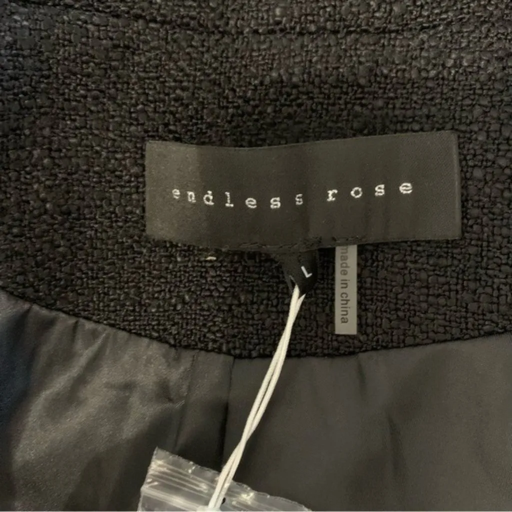 Endless Rose Black Blazer Large Tailored Workwear NWT Classic Chic - Image 6