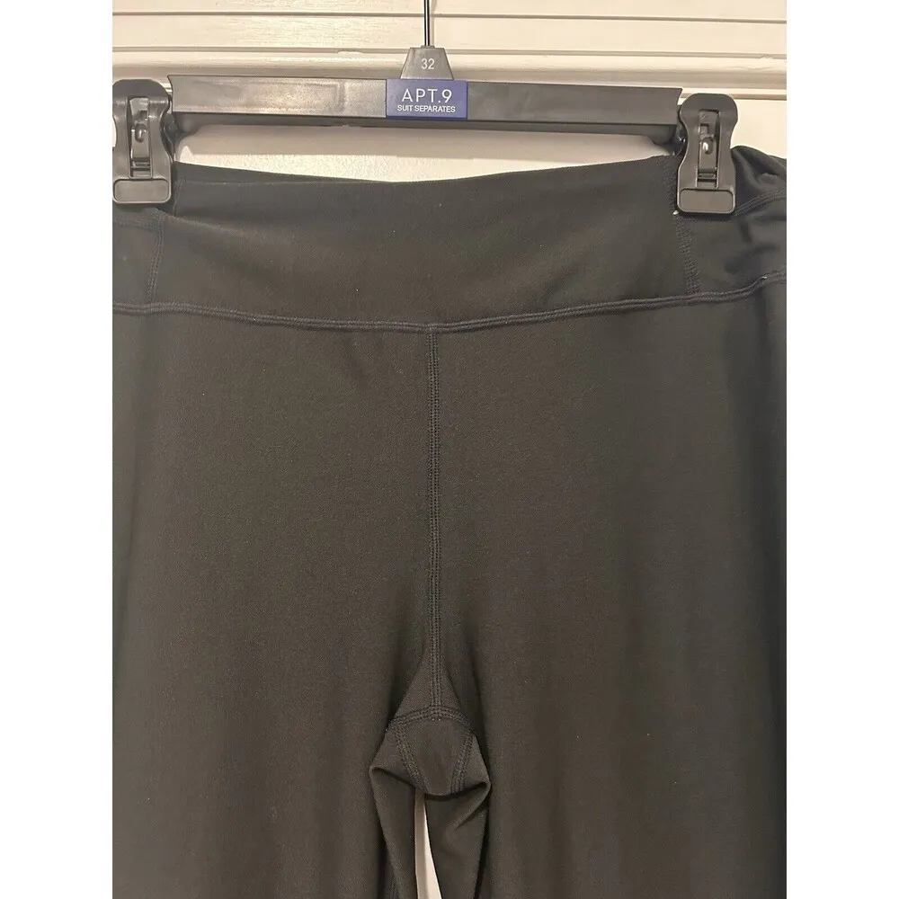Prana Mid Rise Flare Cropped Black Yoga Workout Athletic Pants Women’s Medium - Image 5