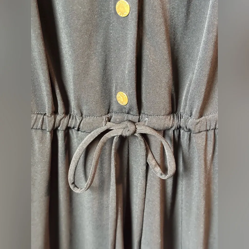 Michael Kors No Iron Stretchy Black Jumpsuit 3/4 Tapered Leg XL Travel Office - Image 5