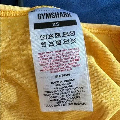 Gym Shark Long Sleeve Cropped Activewear Top - Women's Size XSmall Yellow - Image 5