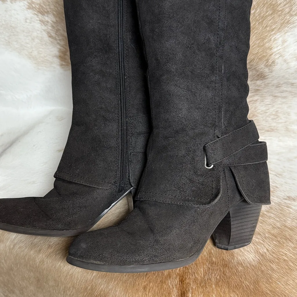 Knee High Buckle Boots Size 9 B75 - Image 3