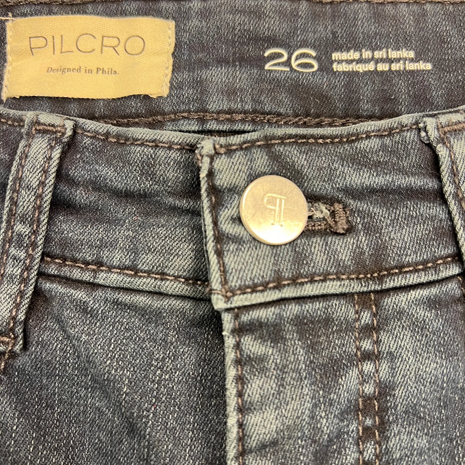 Pilcro Mid Rise Dark Wash Slim Cropped Ankle Stretch Denim Jeans Size 26 - Image 4