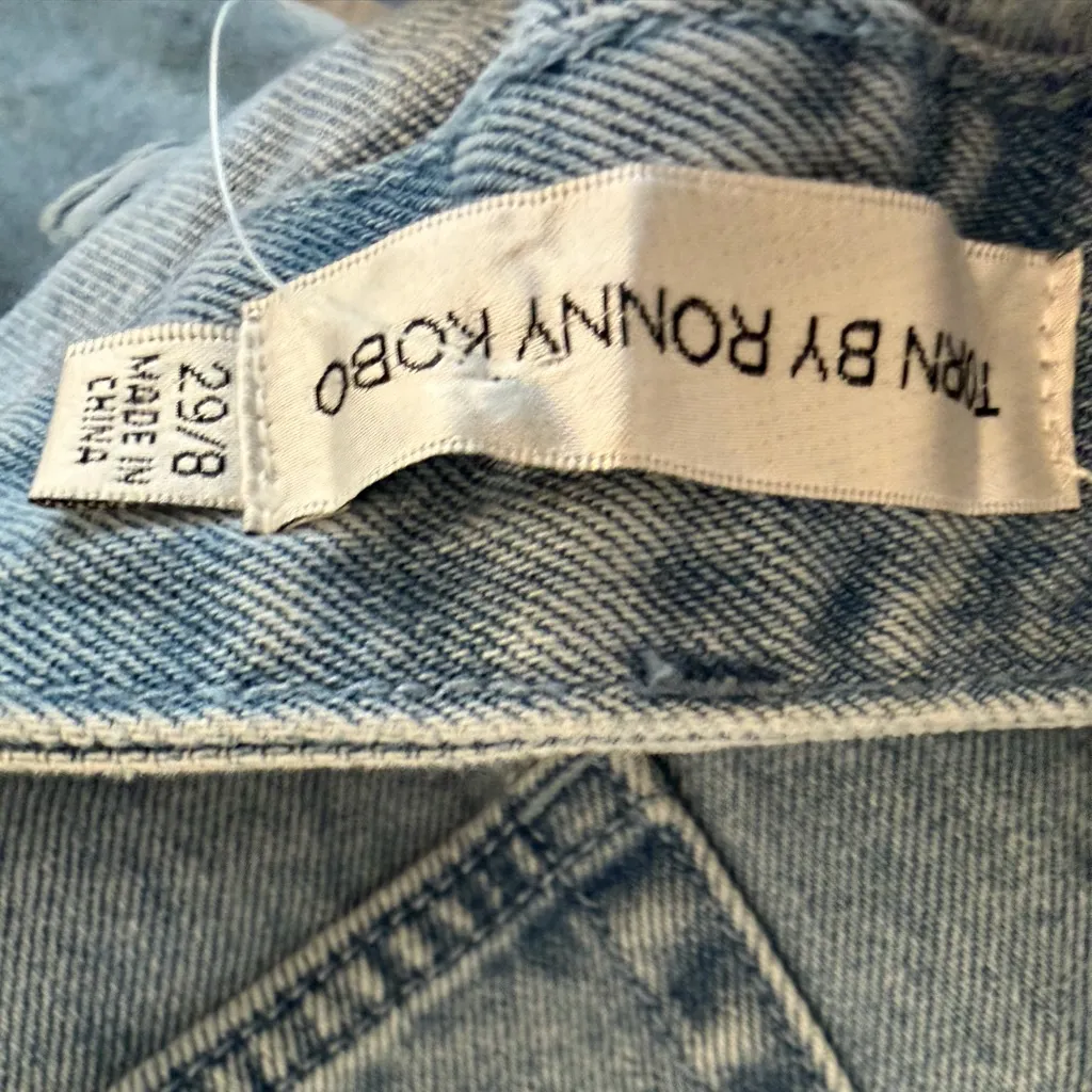 Torn by Ronny Kobo Crystal Embellished Cutout Straight Leg Jeans – Size 29 NWOT - Image 4