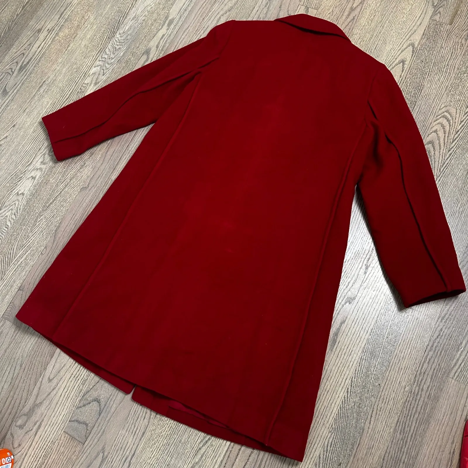 Vtg Harve Bernard Signature Red Wool Coat Classic Women's Outerwear Size M - Image 8