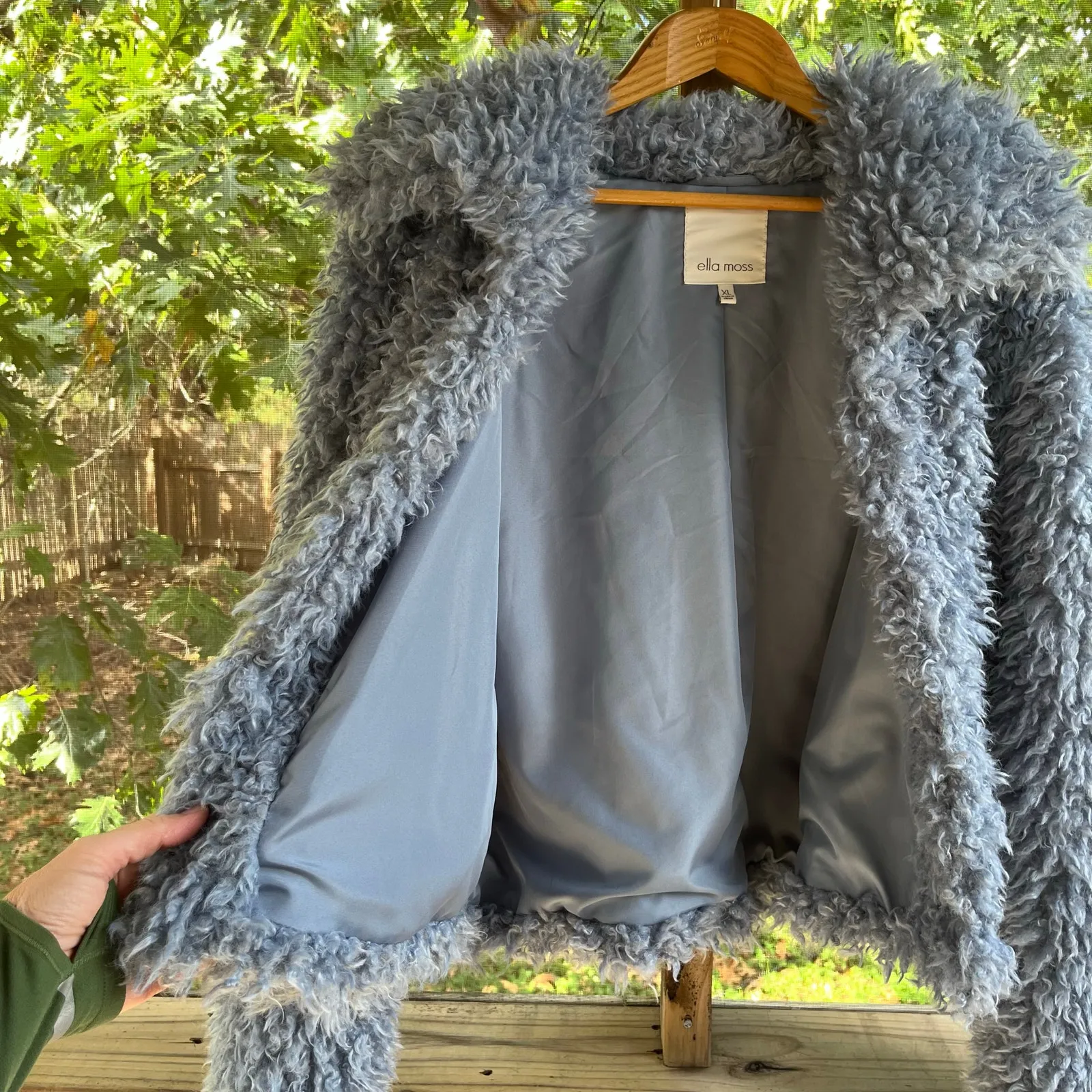 Ella Moss Junior's Blue Cropped Teddy Jacket Size XL - Image 3