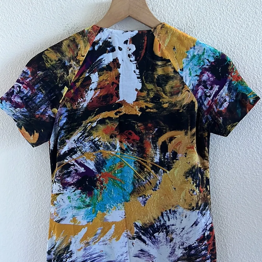 Milky Way Art By Adeline Yeo Art to Wear Dress Button Front Statement Small Blue - Image 7