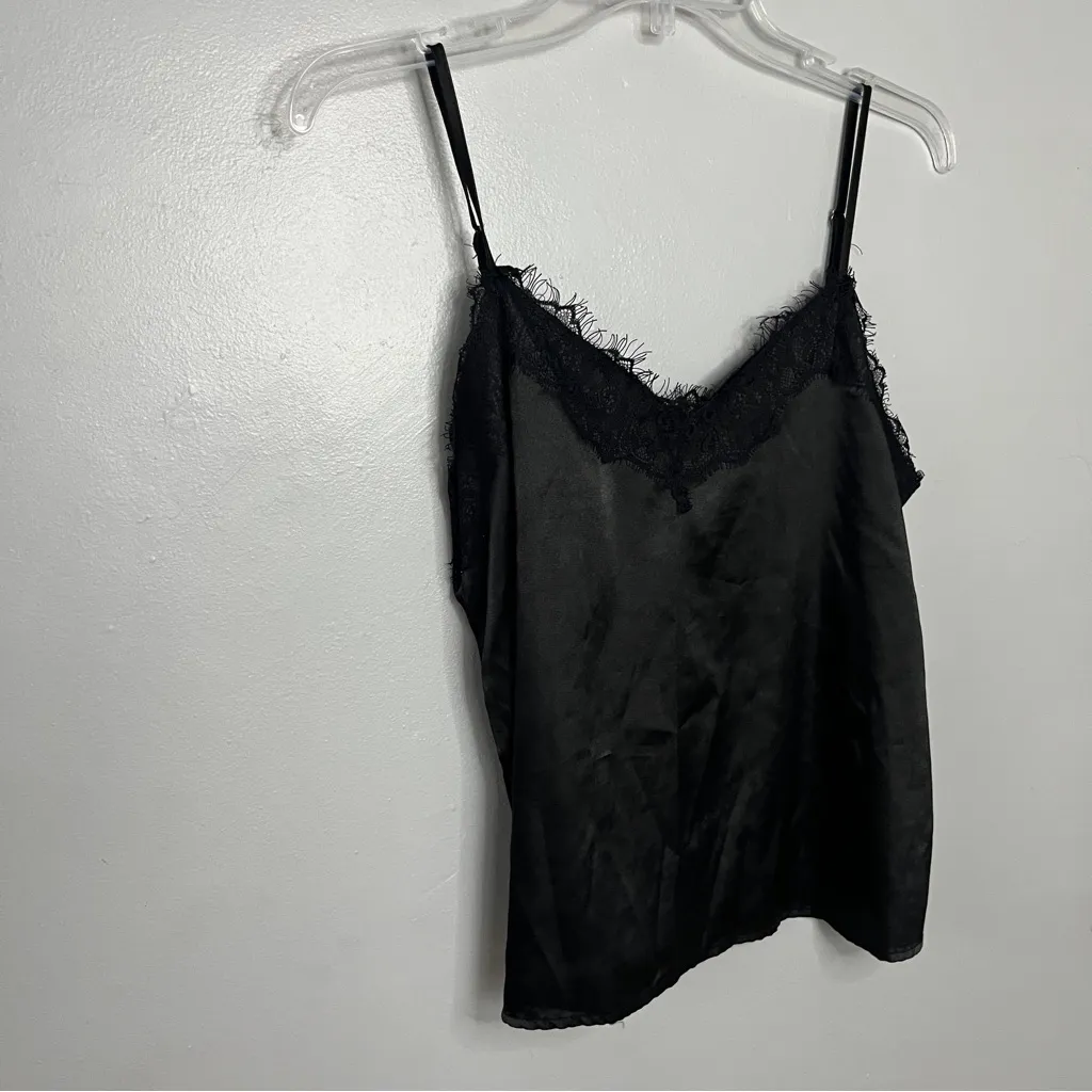 Black Lace Trim Cami Top Size M - Image 4