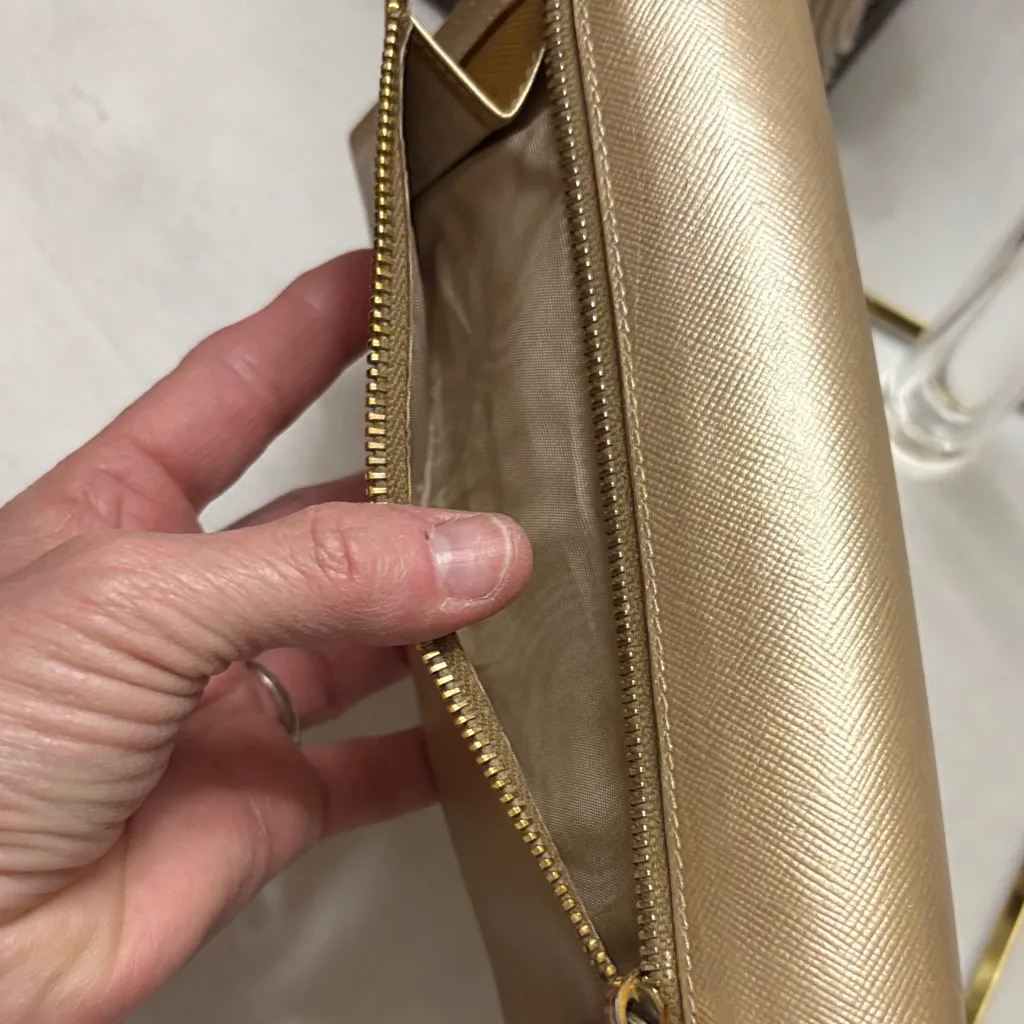 Prada Metallic Gold Clutch - Image 11