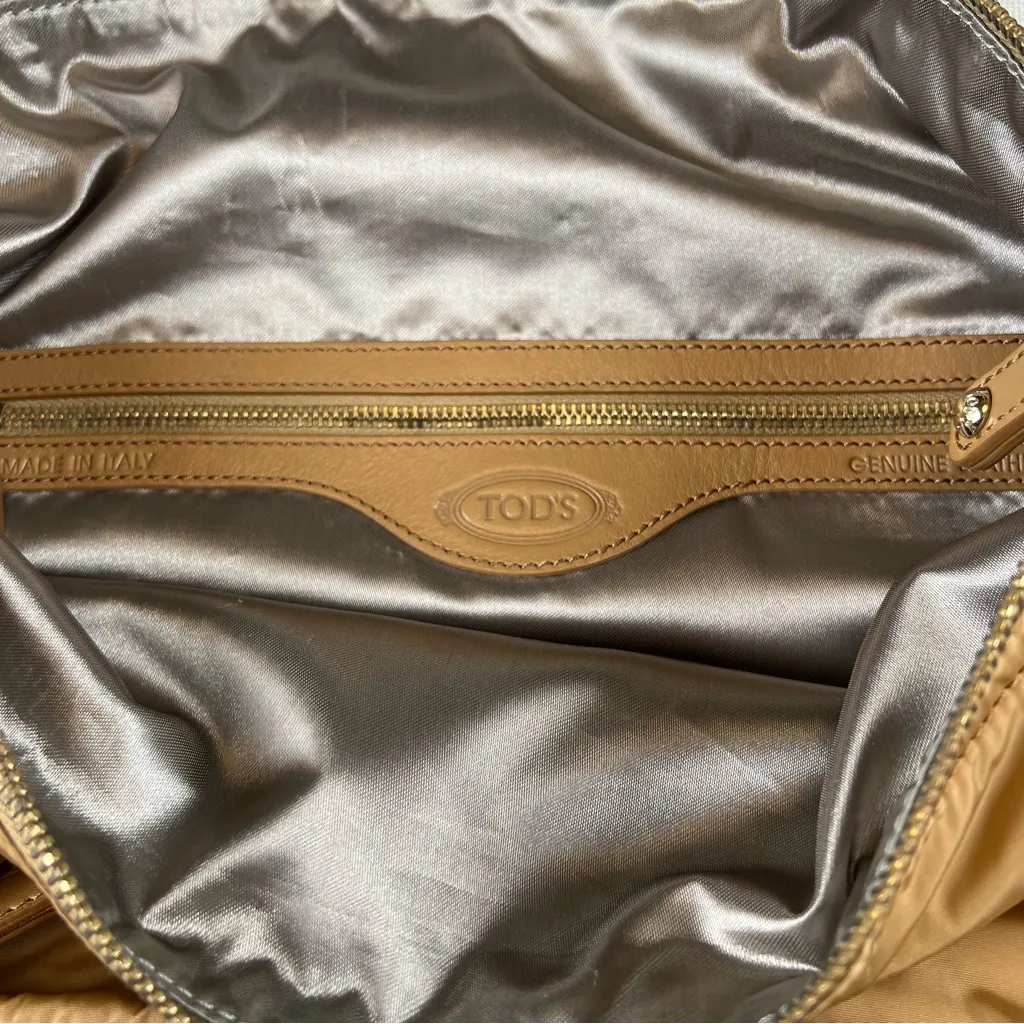 Tod’s Picolla Messenger Nylon Bag Tan - Image 10