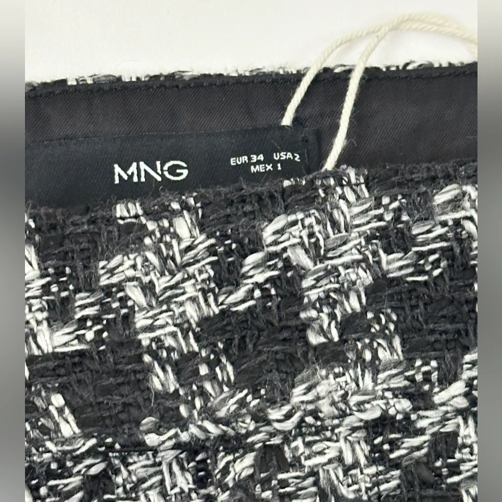 NWOT Mango Tweed Suit Mini Skirt - Black/White - 2 - Image 10