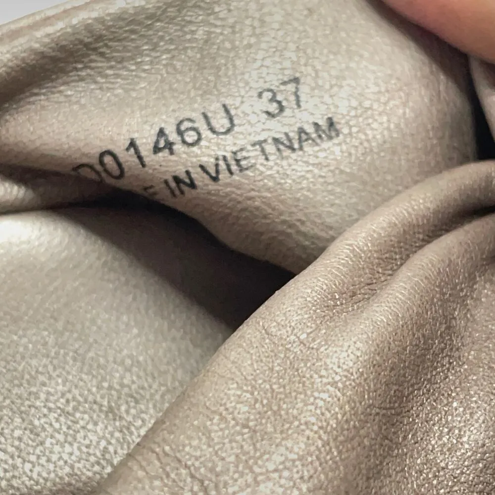 Geox Metallic Taupe Twist Strap Vamp Slide Sandals Size 37 Gray - Image 8