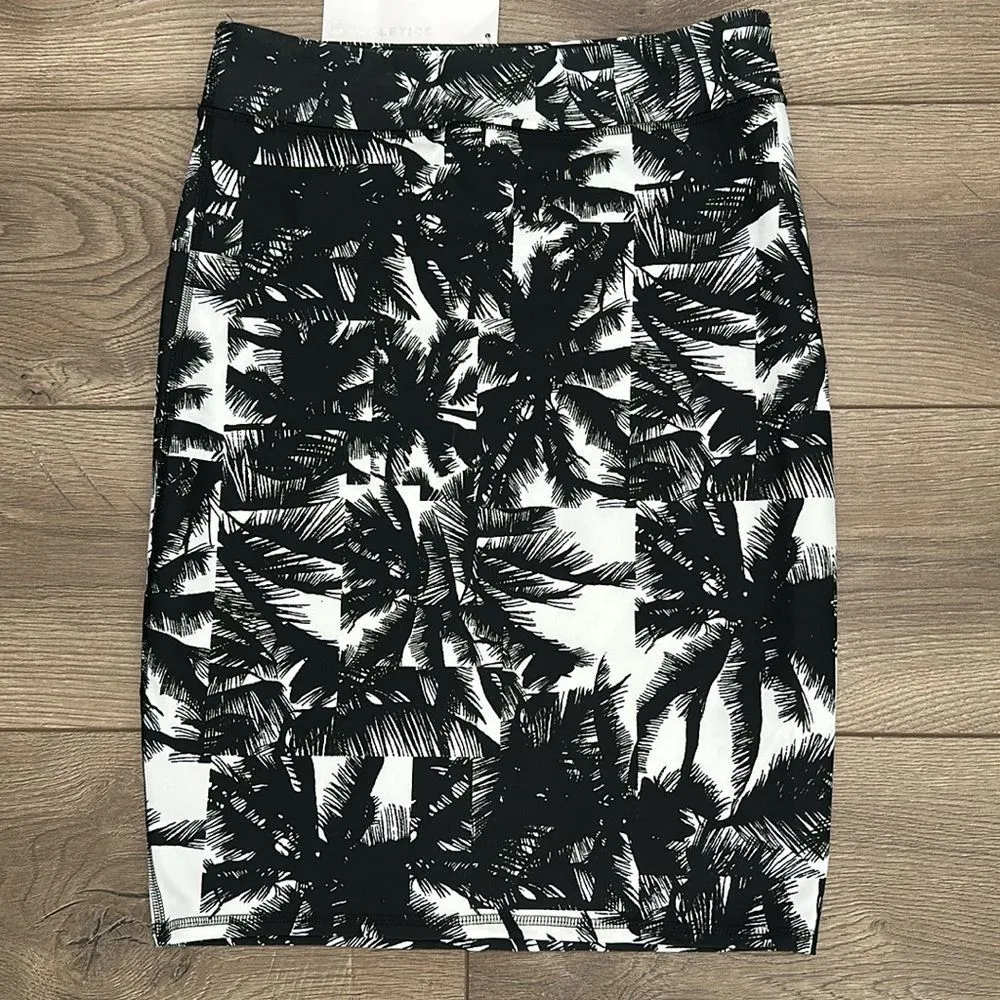 Fabletics Cora Skirt High Rise Compression Black White‎ Palm Print Size Small - Image 2
