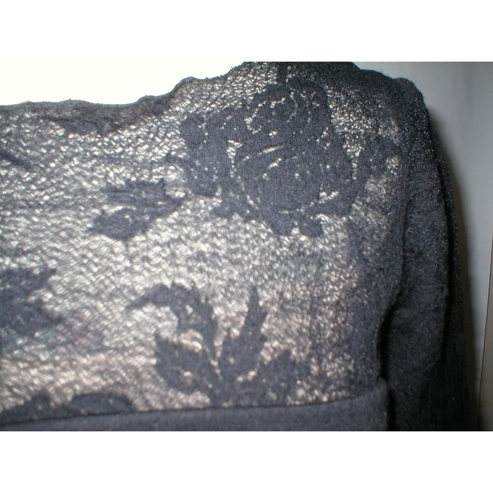 New Womens NWT NIU Black L Designer Dress Lace Wool Long Sleeves Large NIU' - Image 10