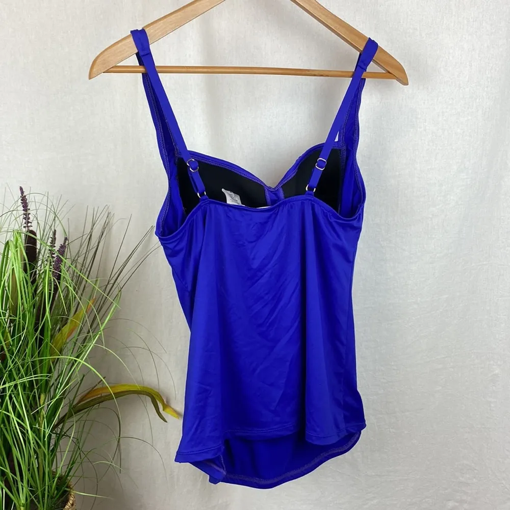 Soft Surroundings Blue Sunset Go To Tankini Swim Suit Bikini Top M - Image 2