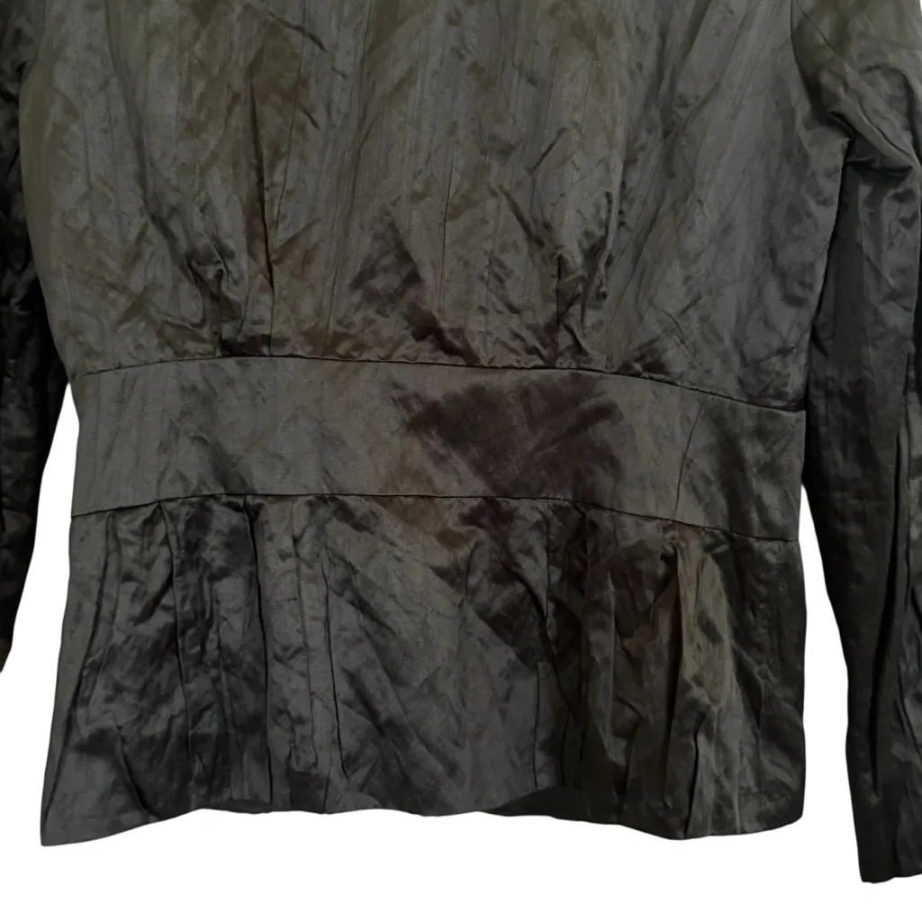 NWT New Christopher & Banks Black Crinkle Cotton Blend Jacket Women’s Size S - Image 5