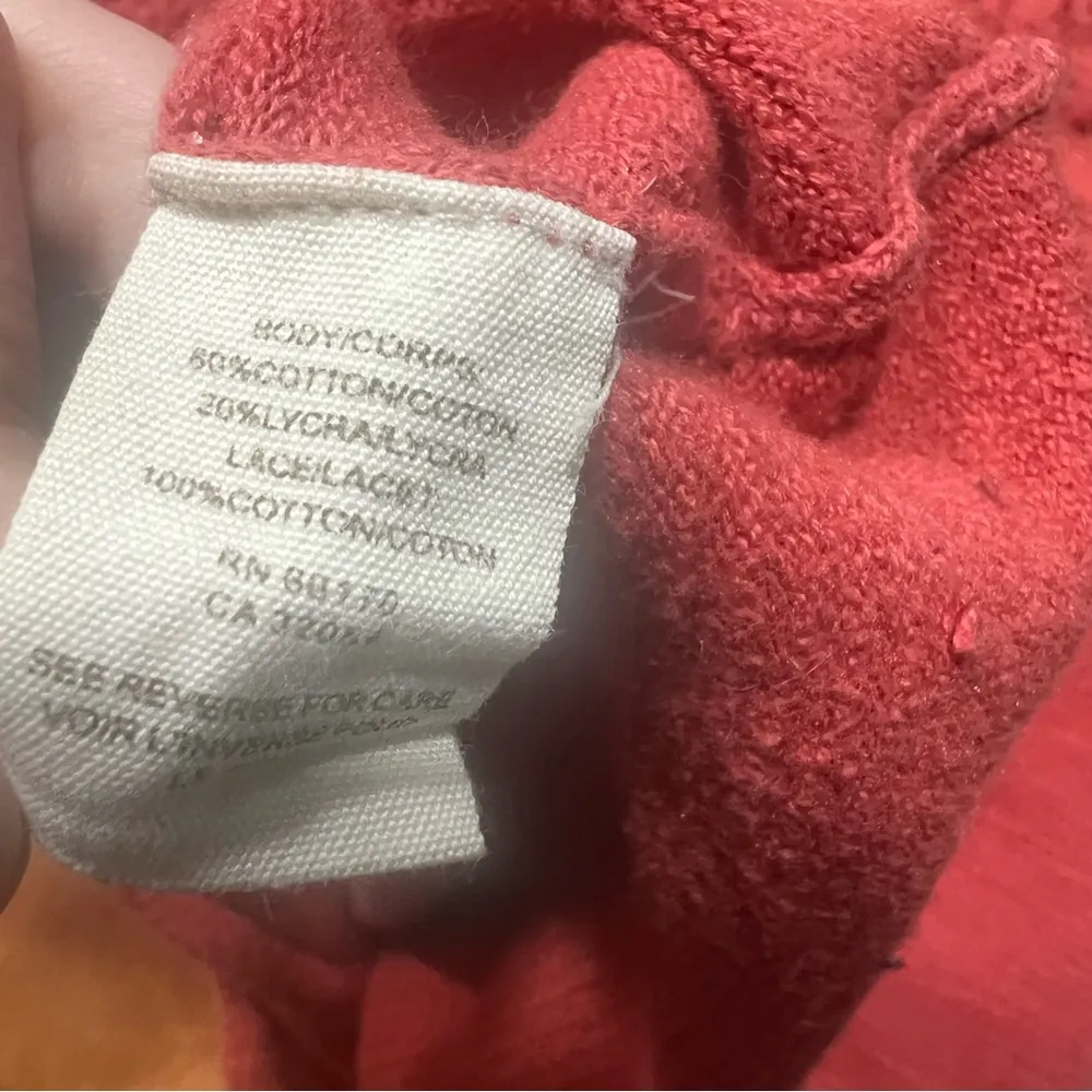 Free People We the Free Short sleeve Henley lace back detail v-neck medium - Image 4