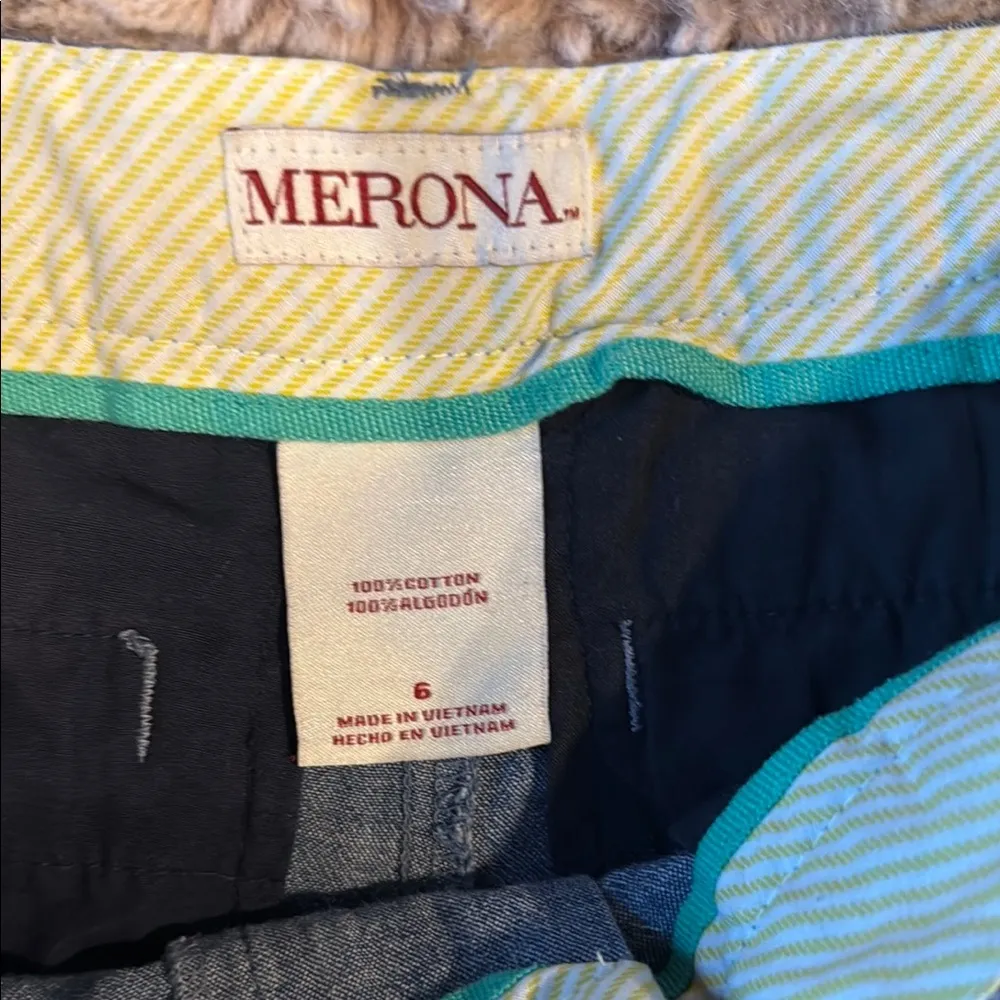 Merona Blue Bermuda Shorts Casual Style size 6 100 percent cotton - Image 2
