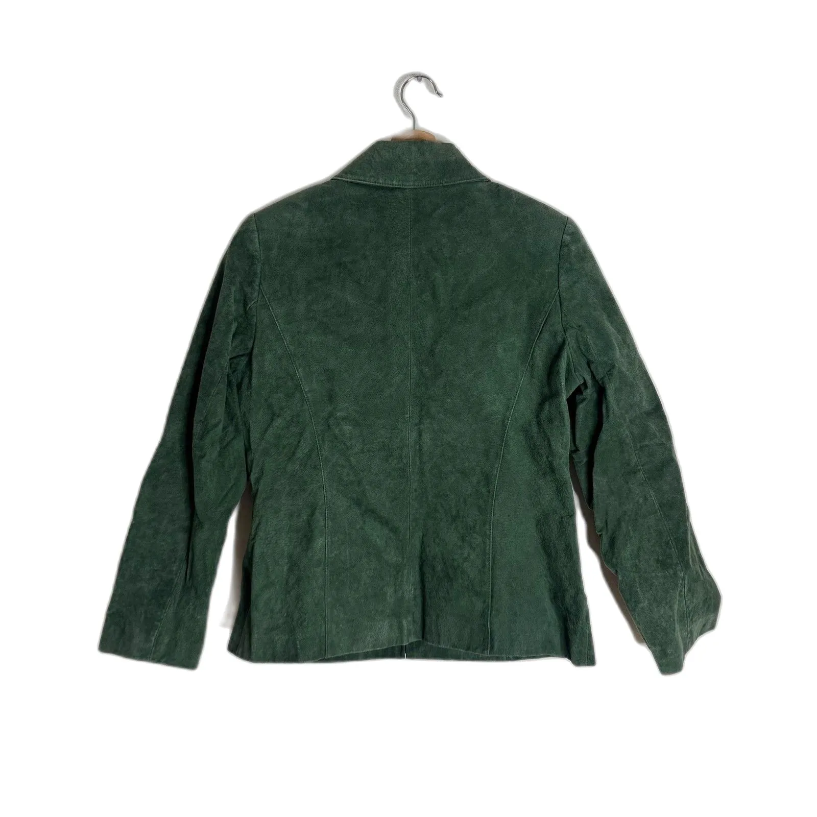 Pritti Suede Jacket Womens Medium Green Genuine Leather Full Zip Classic Lined - Image 9