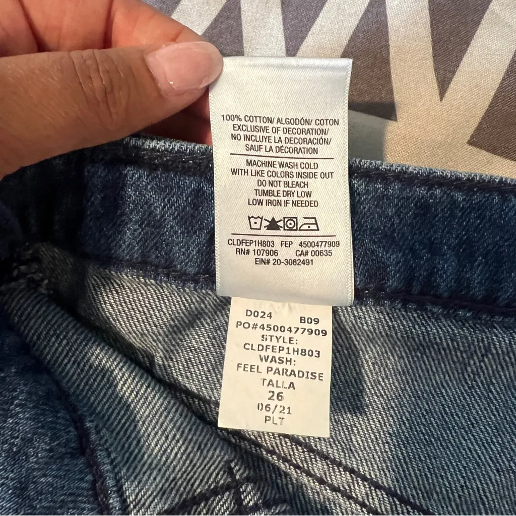 Hudson Jeans Denim Button Front Midi Pencil Skirt High Rise‎ Cotton Size 26 - Image 11