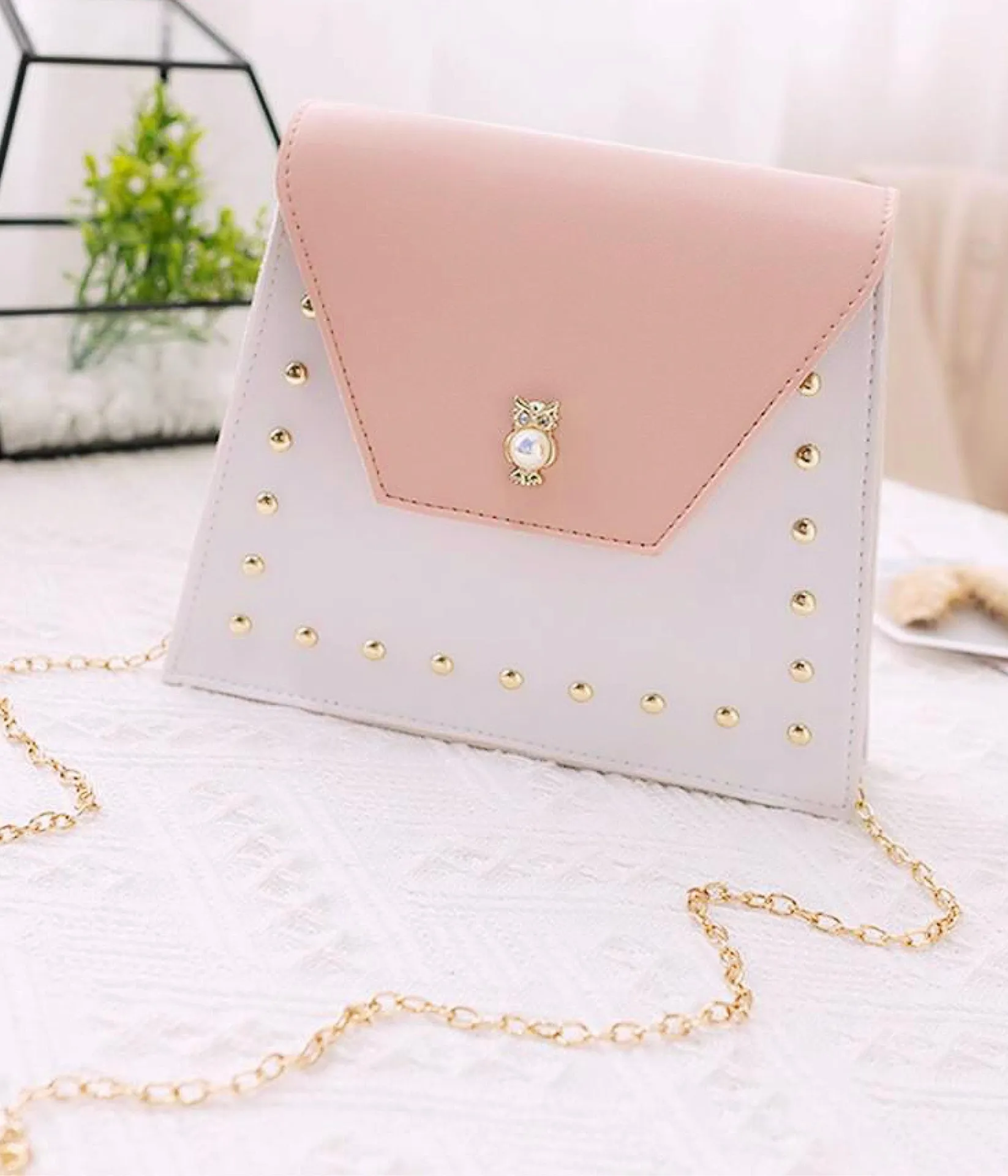 Stud & Pearl Detail Crossbody Purse - Image 2