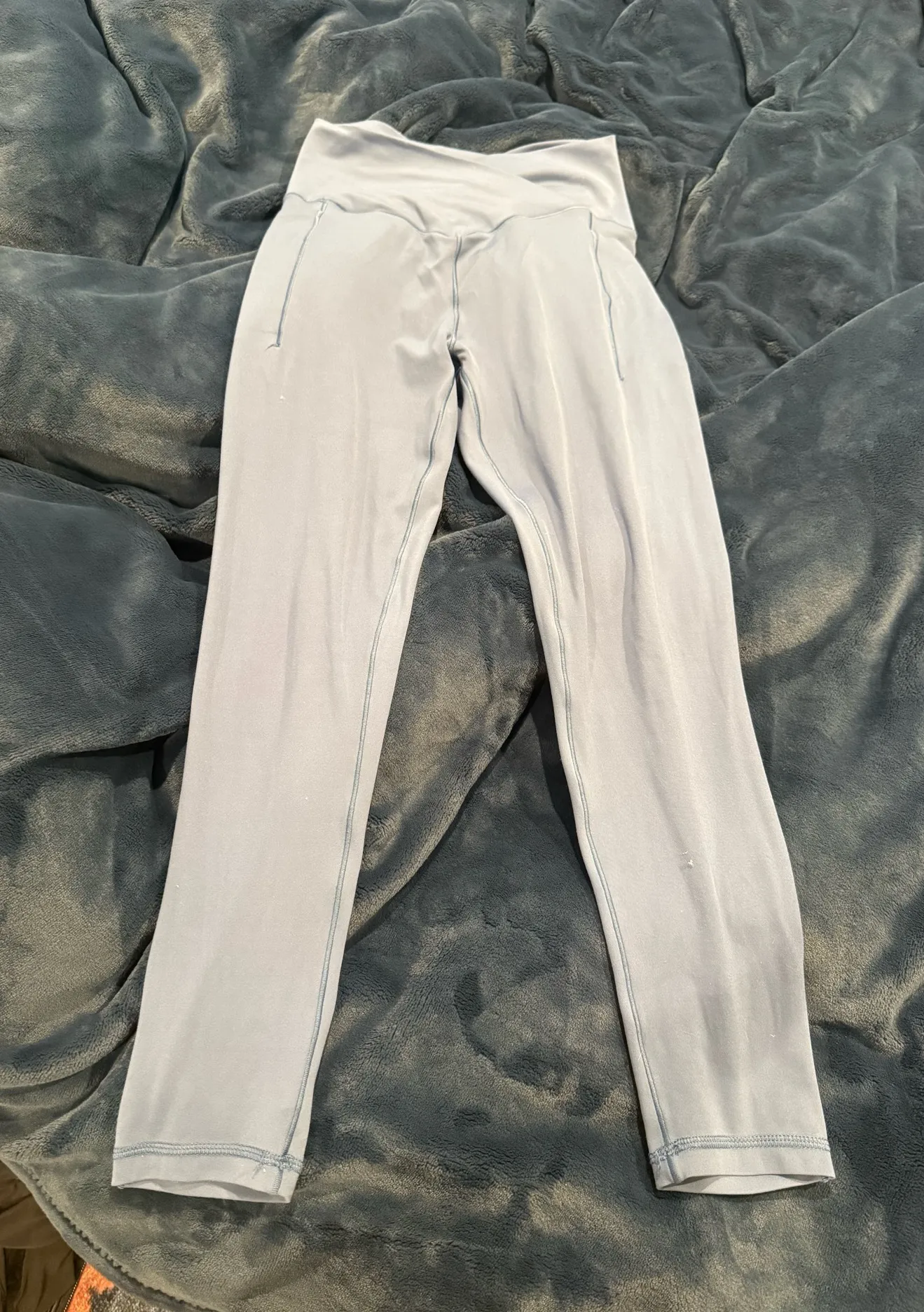 Aerie Crossover 7/8 Leggings Blue Size M WITH POCKETS - Image 2