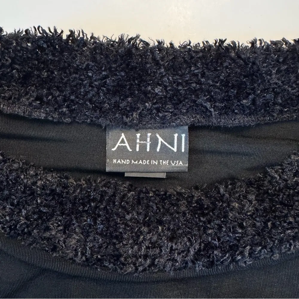 AHNI Handmade Tunic Shirt Top Black Slinky Size 1 Small Medium Stretchy Art Wear - Image 9