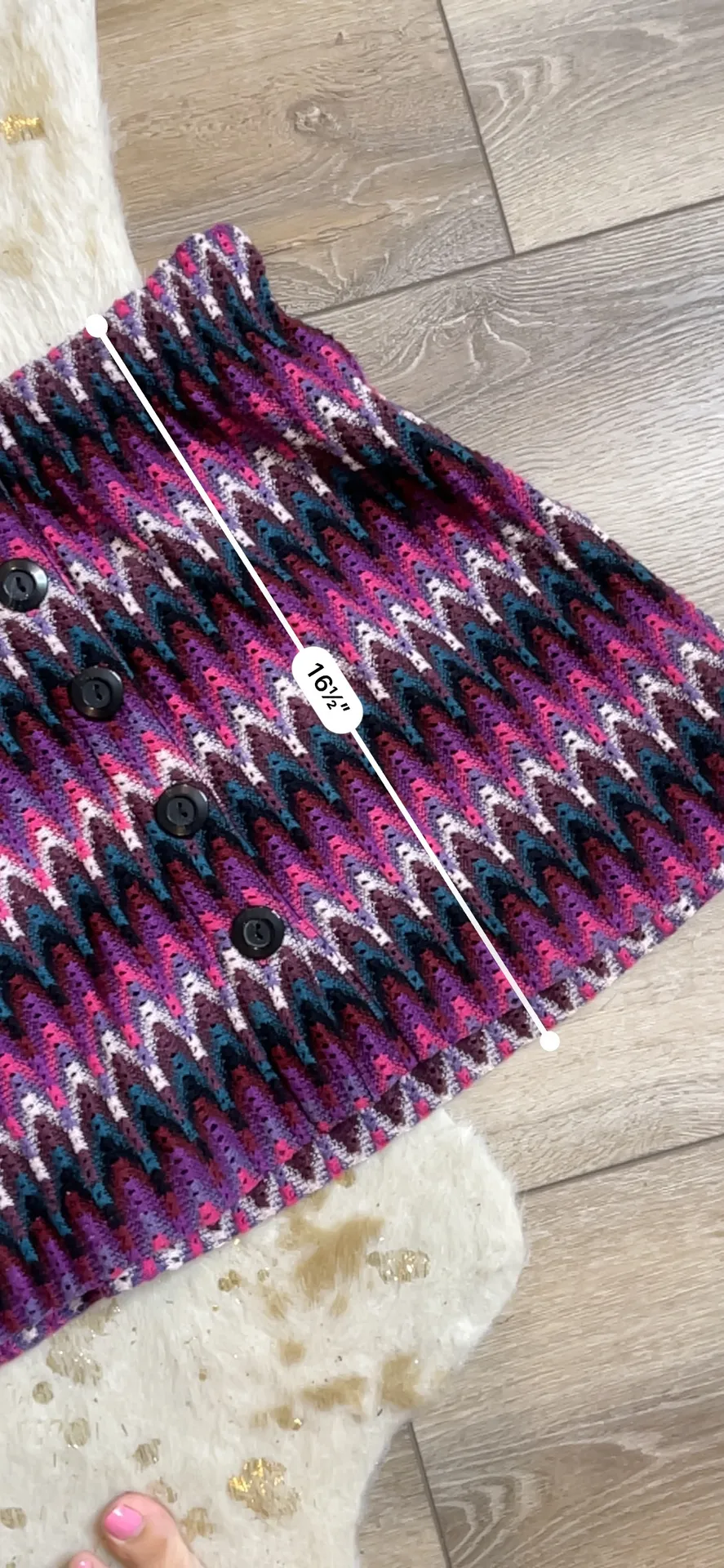 Retro Chevron Knit Sweater Skirt - Image 5