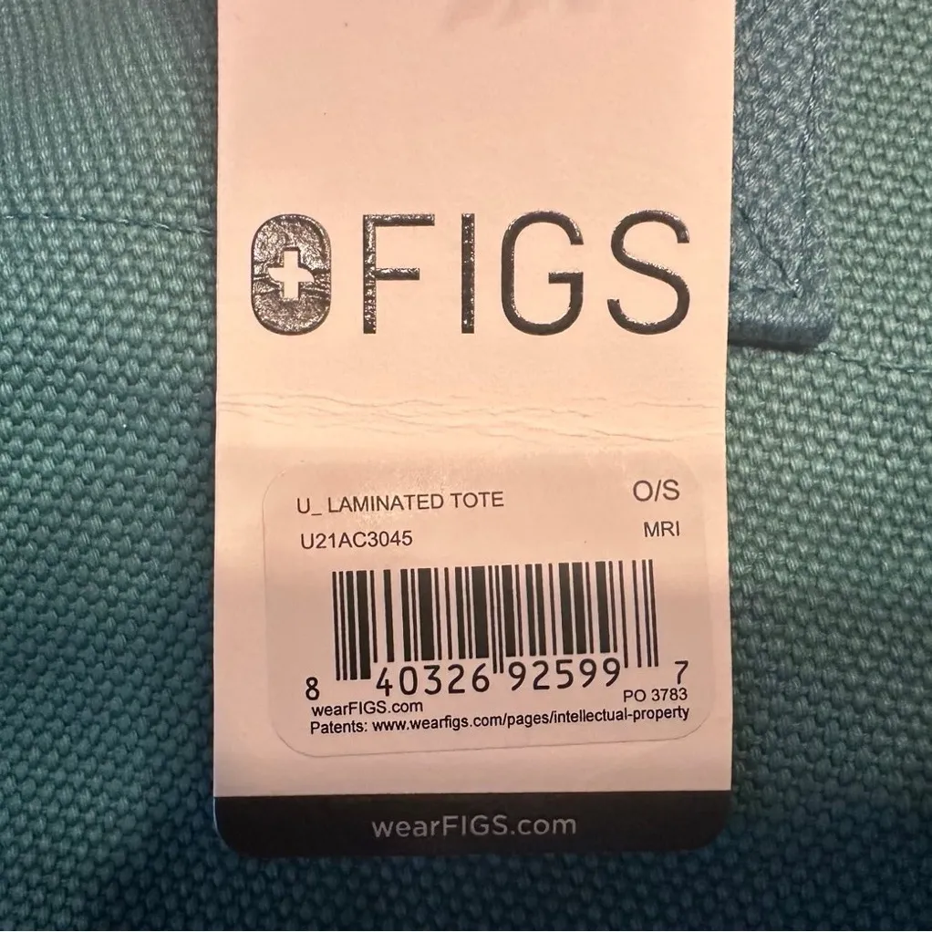 Figs Teal and Dark Green Tote Bag - Image 2