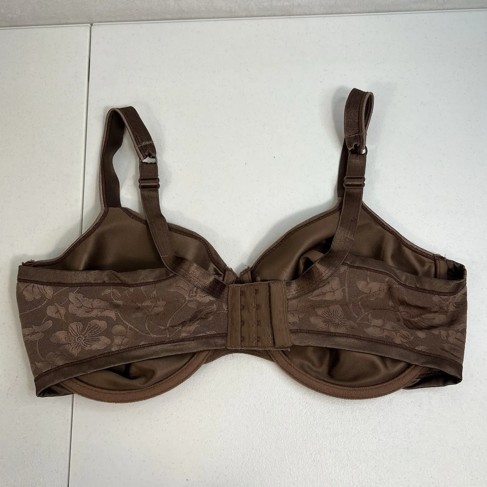 Playtex 44DD Bra Secrets Seamless Shaping Underwire Brown Floral Jacquard 4419 Size undefined - Image 5