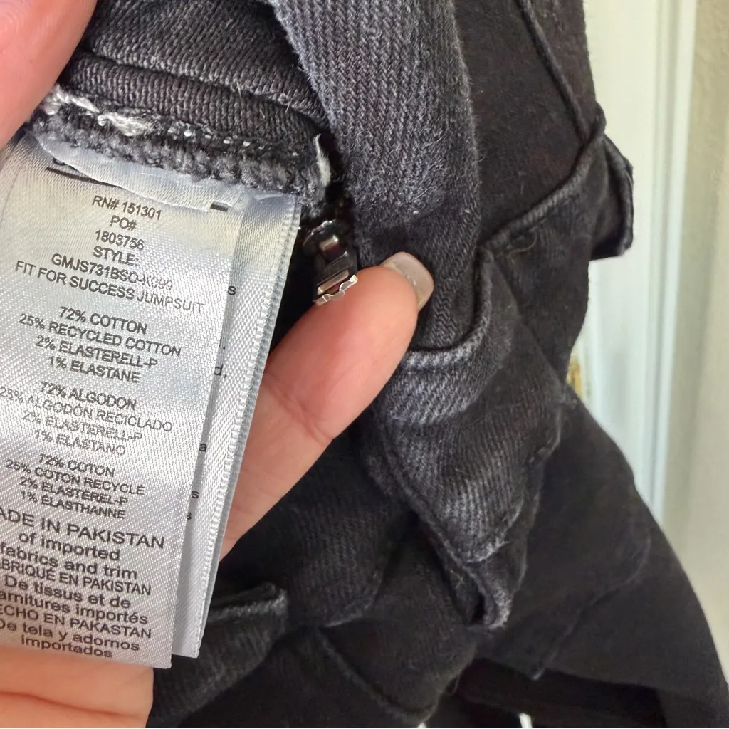 Good American Fit For Success Denim Jumpsuit Black Womens Size S - Image 11