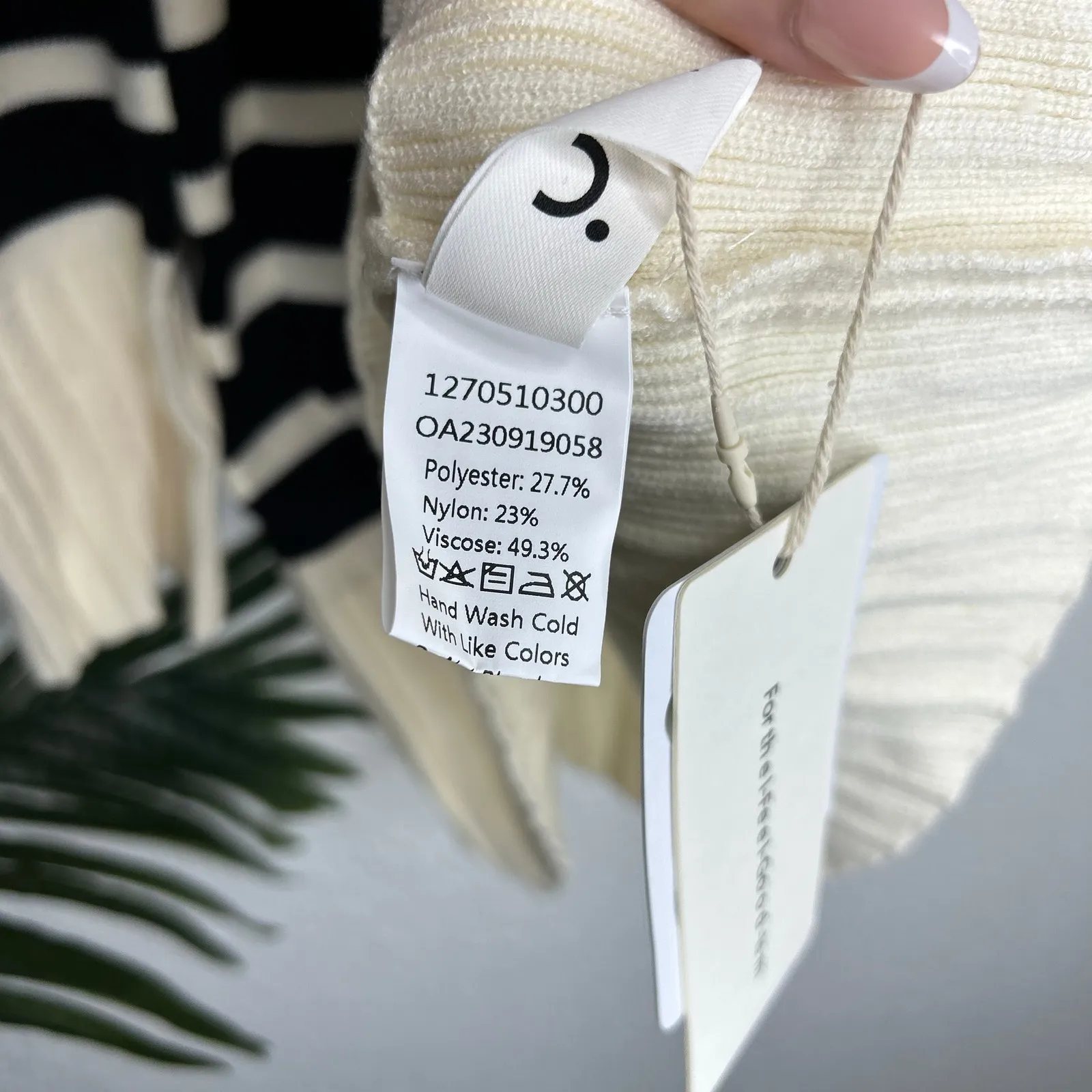 Commense Oversized Mock Neck Striped Knit Sweater M NWT - Image 4