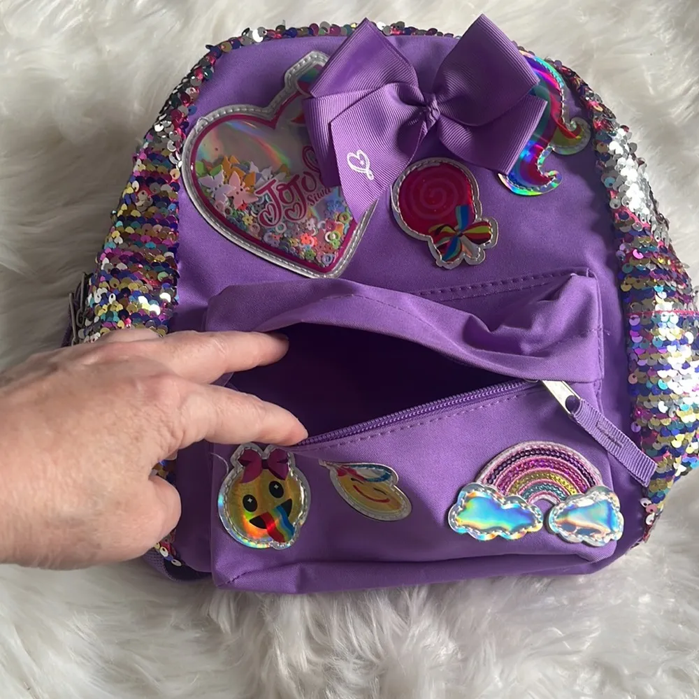 Sparkly backpack bag Purple - Image 8