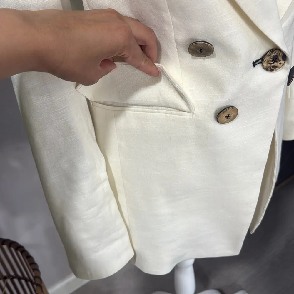 Veronica Beard Gaya Dickey Linen Blend Jacket - Image 5