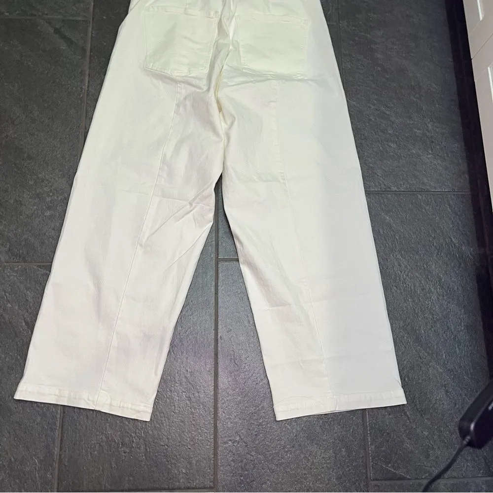 Madewell Curvy Emmet Wide Leg Jean 33 Tall Cropped Tile White NWT High Rise - Image 12