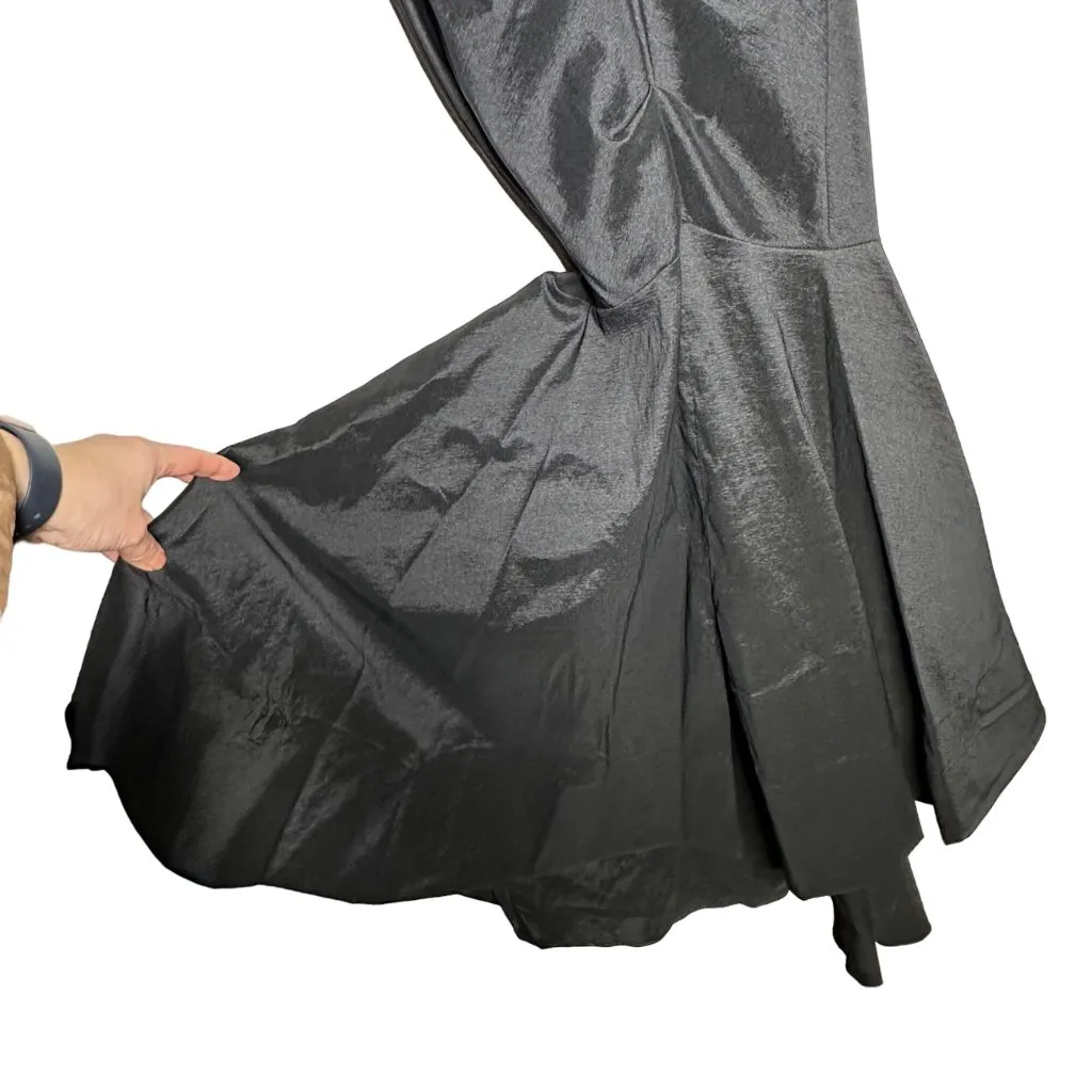 Xscape Off the Shoulder Cap Sleeve Stretch Taffeta Dress Size 2 Black Formal - Image 5