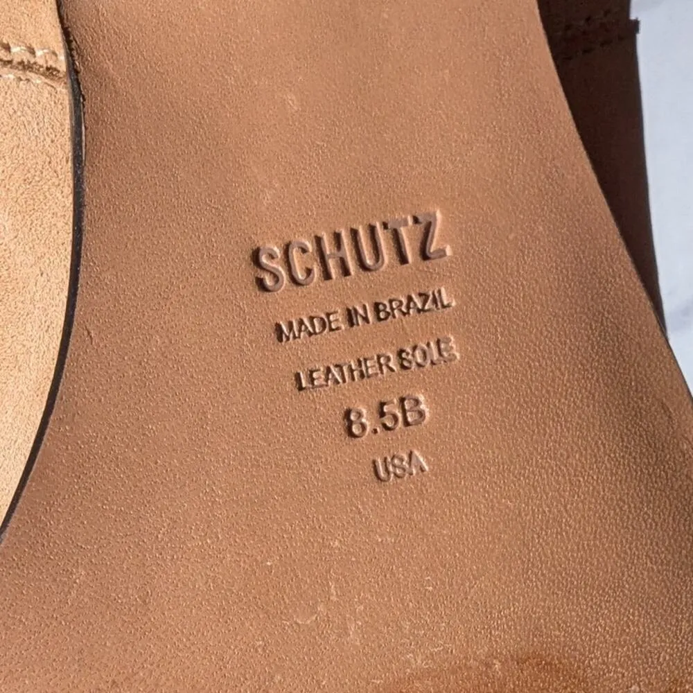 Schutz Jacqueline Camel Tan Nubuck Leather Western Low Top Ankle Boots Sz 8.5 - Image 7