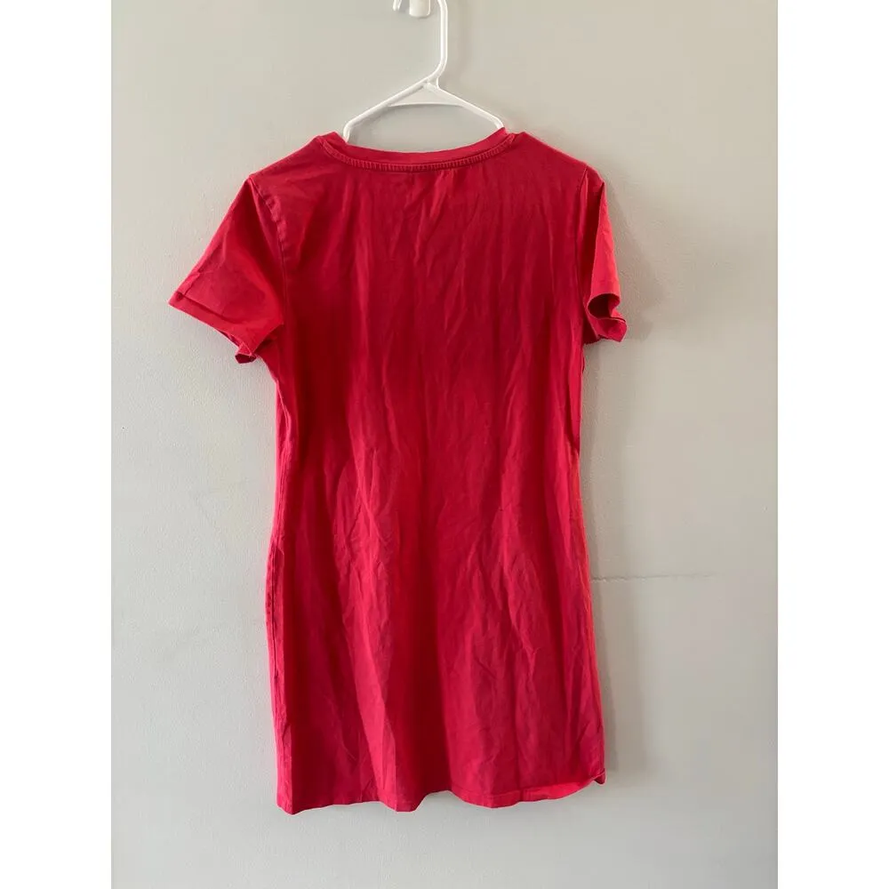 Calvin Klein Womens Tshirt Dress Medium Pink Short Sleeve Cotton Mini Crewneck - Image 6
