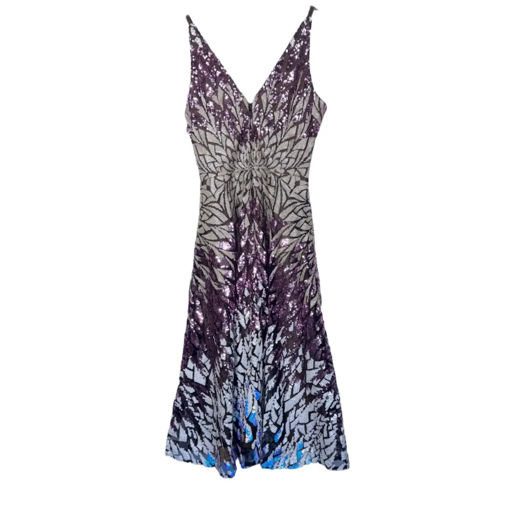 NWT Dress the Population Women’s Elisa Sequin Fit & Flare Midi Dress Small - Image 6