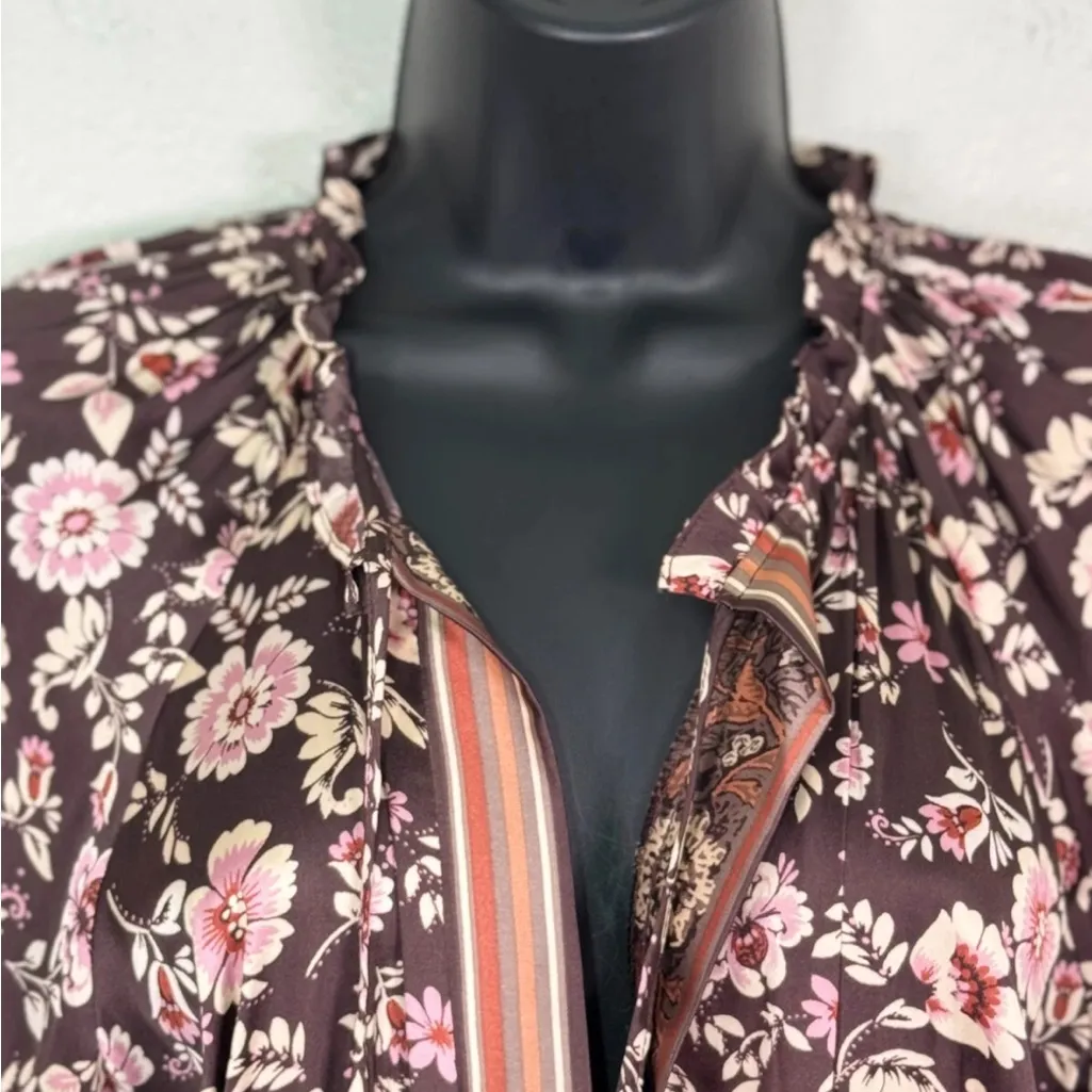 Current Air Alyce Pleated Mini Dress Boho Ditsy Floral Romantic Anthropologie - Image 3