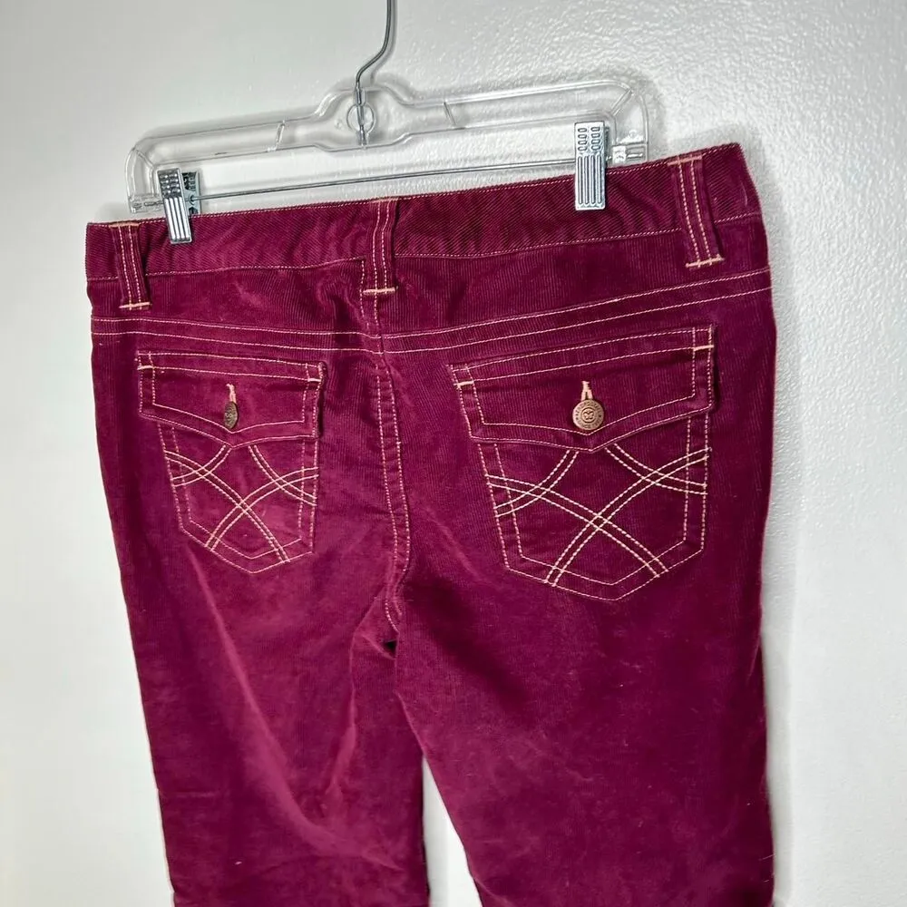 vintage Y2K 2000s retro  Aeropostale Burgundy corduroy flare pants - Image 3