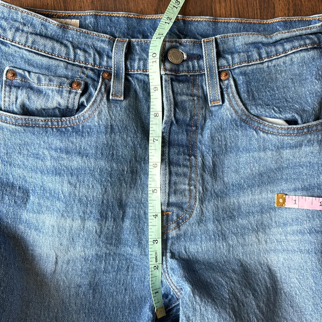 Levi's Blue Straight Jeans Timeless Style 501 Skinny Button Fly High Rise Sz 27 - Image 15