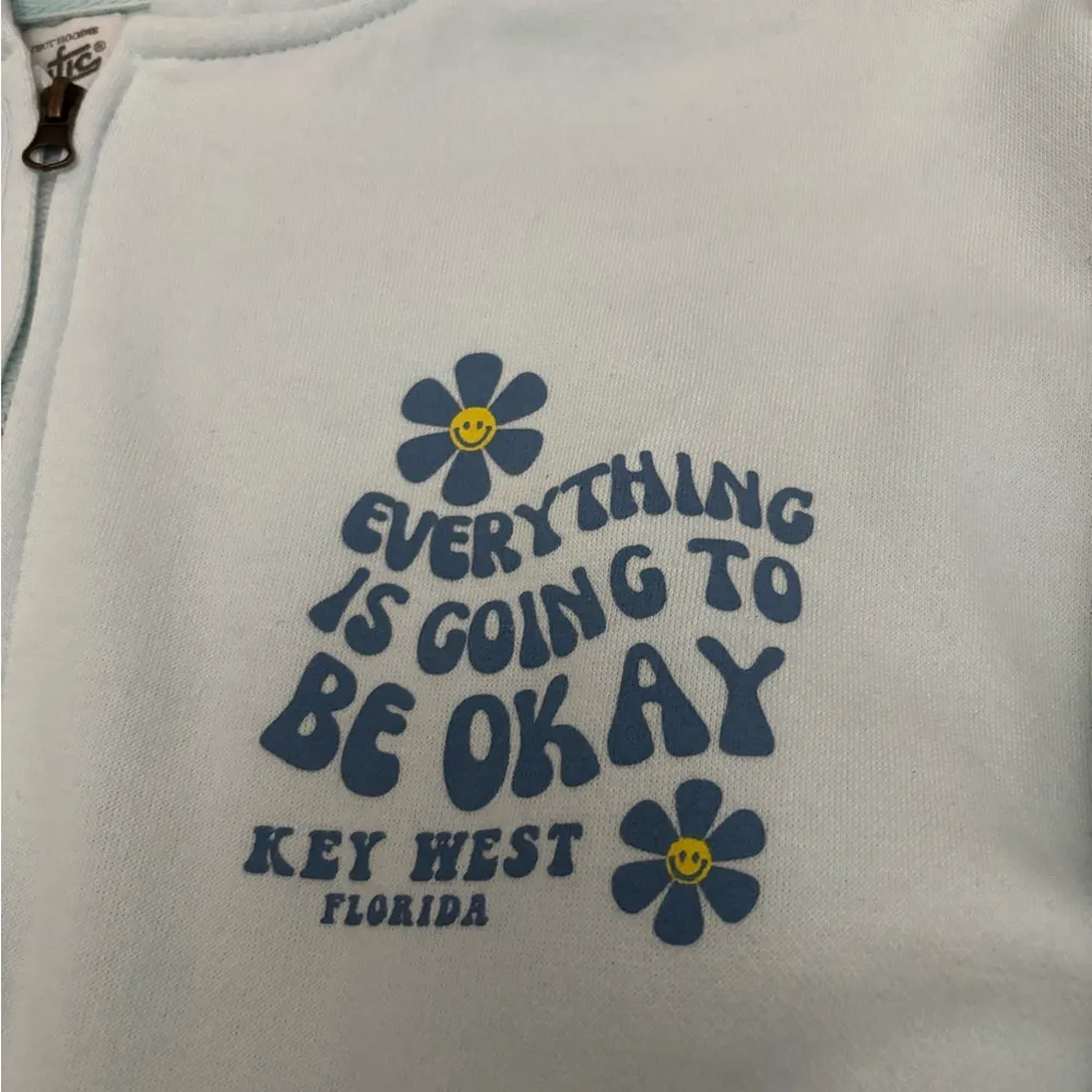 Key West Florida zip up sweatshirt, everything is going to be ok size medium Blue - Image 3