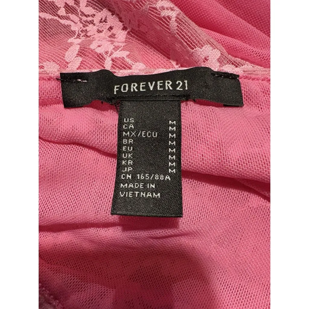 Y2K Lace Forever 21 Camisole Pink Tank Coquette Ethereal Flirty Size Medium - Image 6